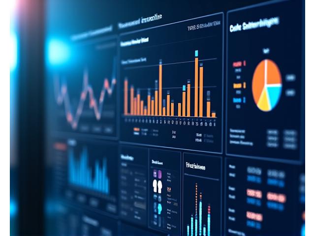 Plusieurs graphiques et tableaux de bord numériques affichant des données complexes de conformité de manière simplifiée et intuitive. Histogrammes, courbes de tendance, indicateurs de performance clés (KPIs) en temps réel, dans une interface utilisateur moderne et épurée.