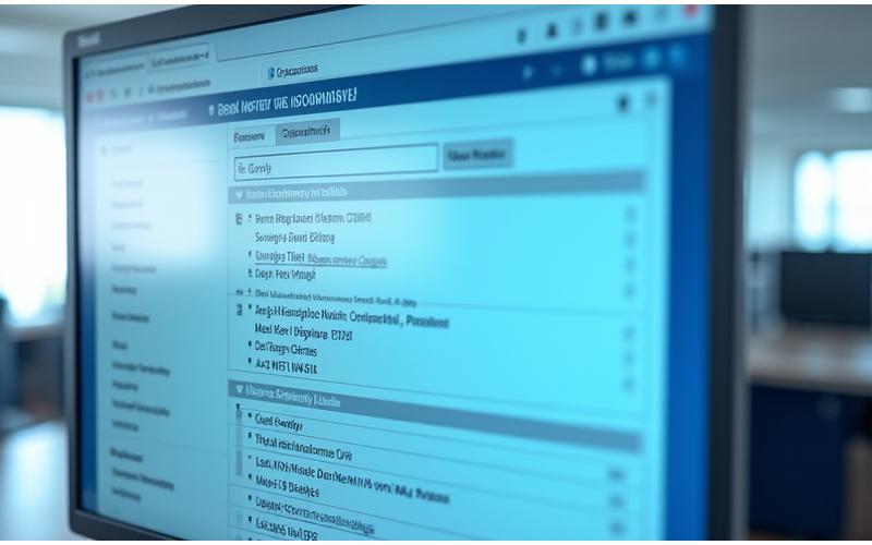 Interface de recherche de documents juridiques avec barre de recherche et résultats pertinents affichés.
