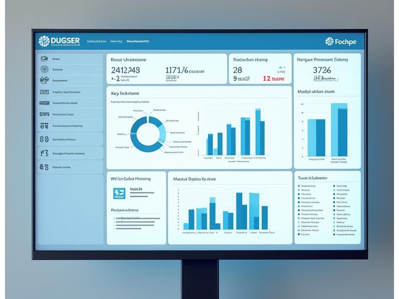 Tableau de bord de données affichant des graphiques et des métriques clés de la performance administrative pour le secteur public. 